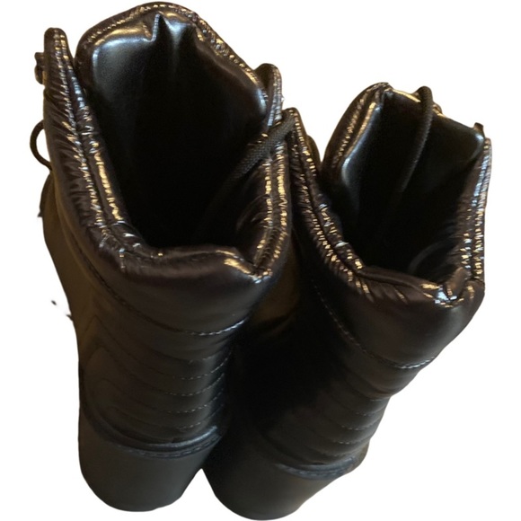 Marc Fisher Black Combat Lace up Boots NWT Chunky Heel Size 8.5 - Picture 8 of 8